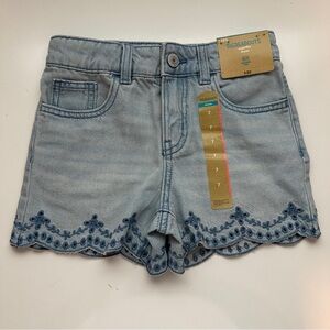 Thereabouts Embroidered Hem Light Wash Denim Shorts NWT Girls Size 7